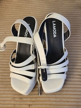 Lamoda White Multi-Strap Women's Platform Sandals